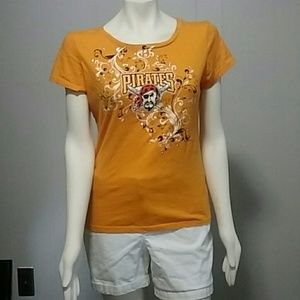 Ladies Pittsburgh Pirates tee with rhinestones